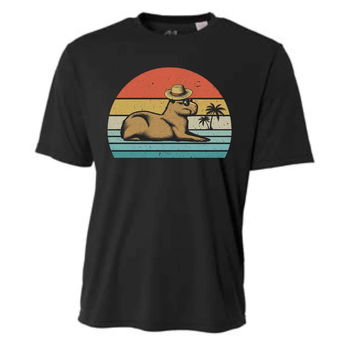 Vintage Capybara Retro Capybara Cooling Performance Crew T-Shirt