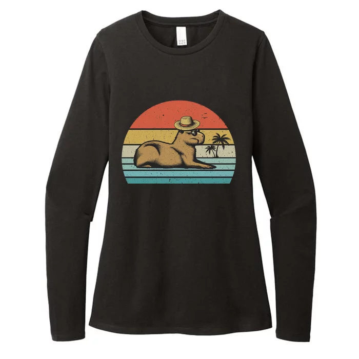 Vintage Capybara Retro Capybara Womens CVC Long Sleeve Shirt