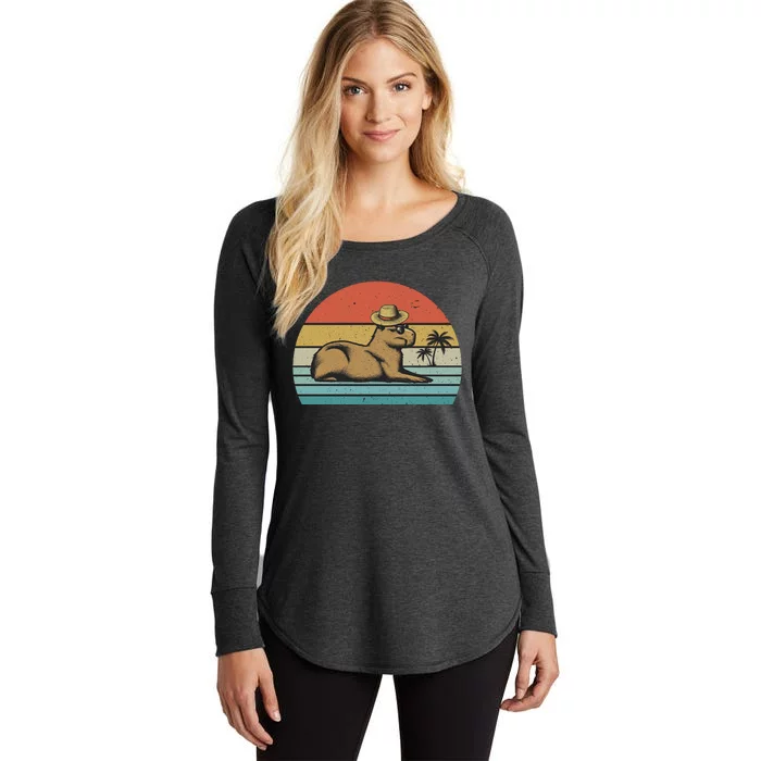 Vintage Capybara Retro Capybara Women's Perfect Tri Tunic Long Sleeve Shirt