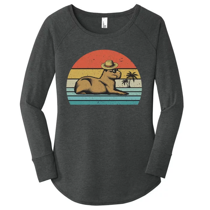 Vintage Capybara Retro Capybara Women's Perfect Tri Tunic Long Sleeve Shirt