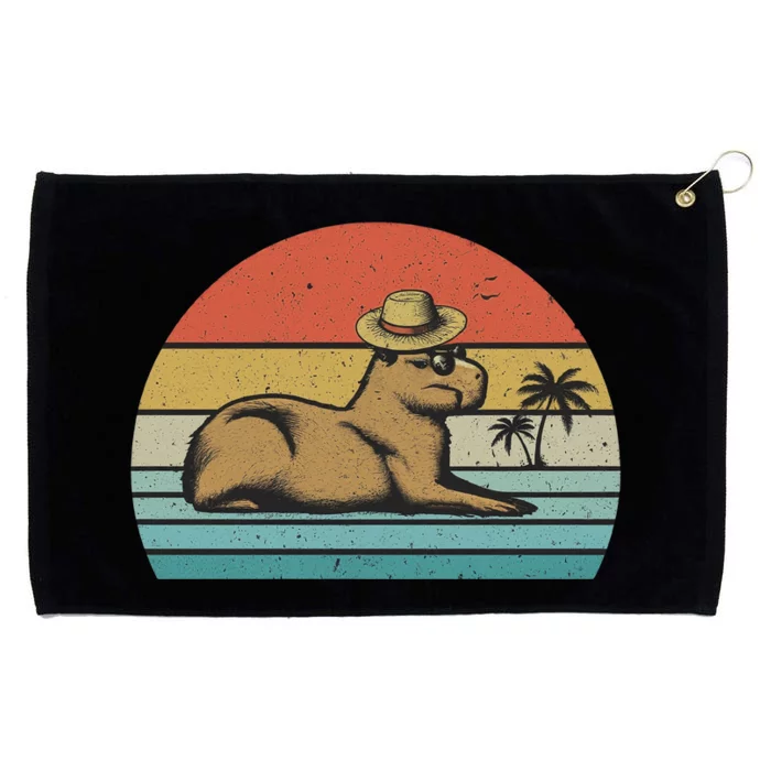 Vintage Capybara Retro Capybara Grommeted Golf Towel