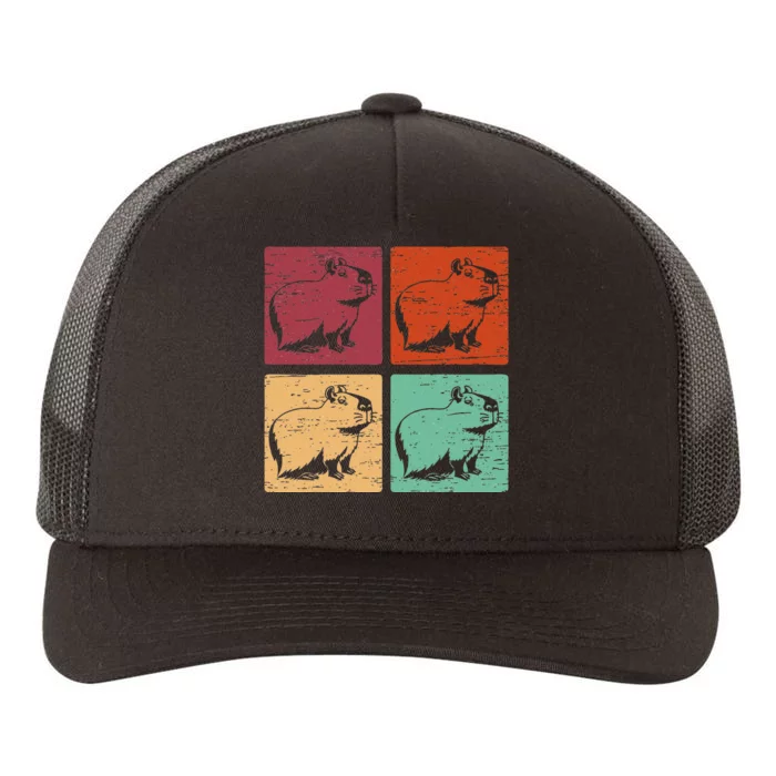 Vintage Capybara Rodent Animals Vintage Capybaras Capybara Yupoong Adult 5-Panel Trucker Hat