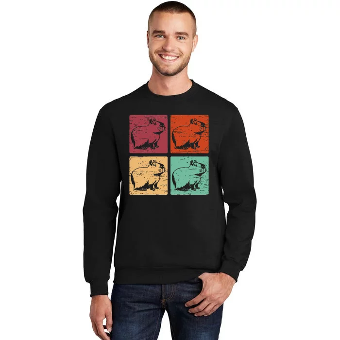 Vintage Capybara Rodent Animals Vintage Capybaras Capybara Tall Sweatshirt