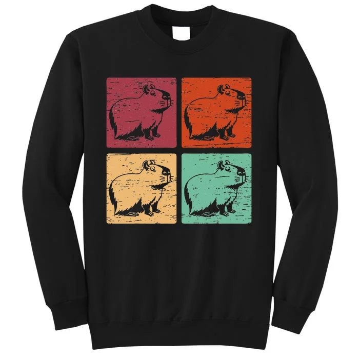 Vintage Capybara Rodent Animals Vintage Capybaras Capybara Tall Sweatshirt