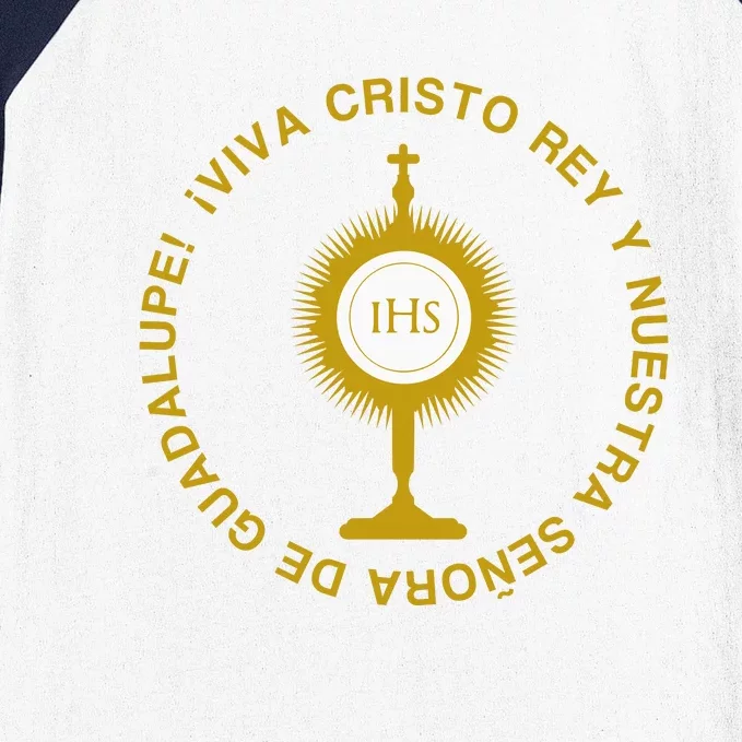 Viva Cristo Rey Catholic Cristeros Gift Baseball Sleeve Shirt