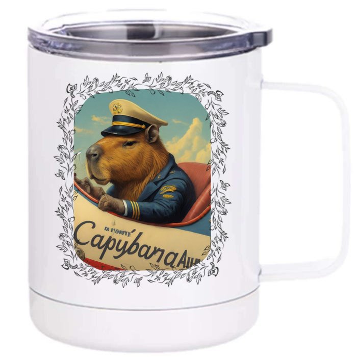 Vintage Capybara Retro Capybara Front & Back 12oz Stainless Steel Tumbler Cup