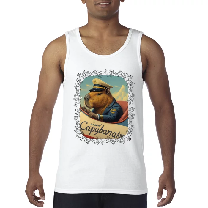 Vintage Capybara Retro Capybara Tank Top