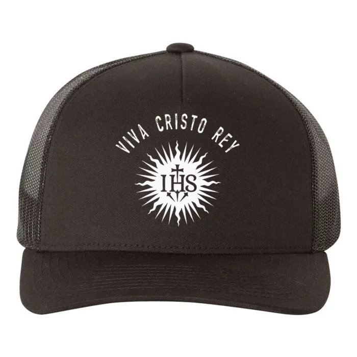 Viva Cristo Rey Roman Catholic Cristeros Yupoong Adult 5-Panel Trucker Hat