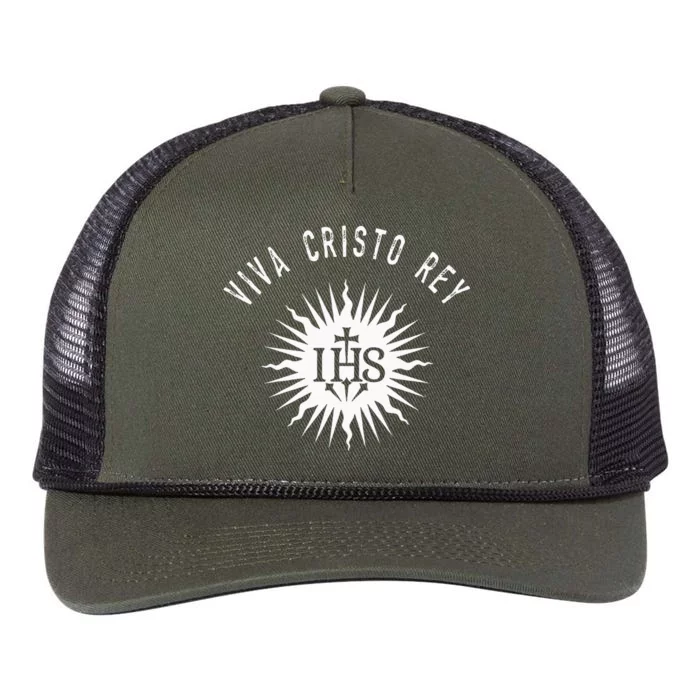 Viva Cristo Rey Roman Catholic Cristeros Retro Rope Trucker Hat Cap