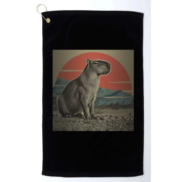 Vintage Capybara Retro Capybara Platinum Collection Golf Towel