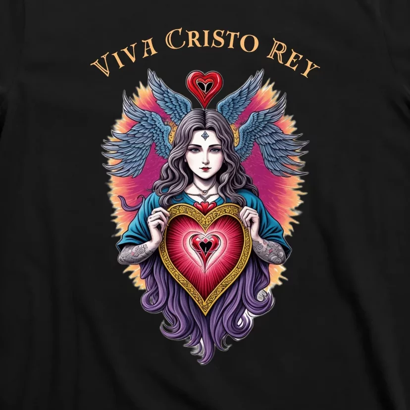 Viva Cristo Rey Sacred Heart Roman Catholic T-Shirt