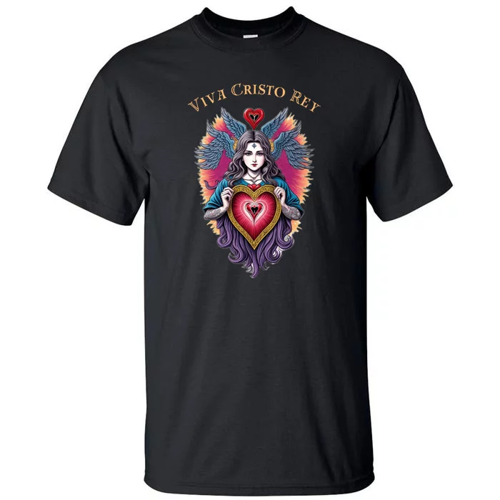 Viva Cristo Rey Sacred Heart Roman Catholic Tall T-Shirt