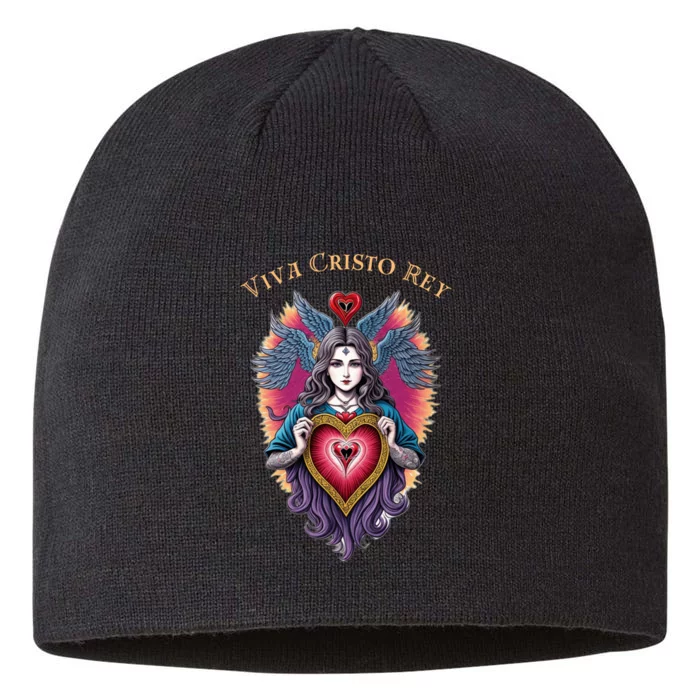 Viva Cristo Rey Sacred Heart Roman Catholic 8 1/2in Sustainable Knit Beanie