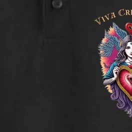 Viva Cristo Rey Sacred Heart Roman Catholic Dry Zone Grid Performance Polo