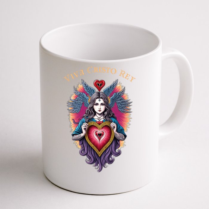 Viva Cristo Rey Sacred Heart Roman Catholic Front & Back Coffee Mug