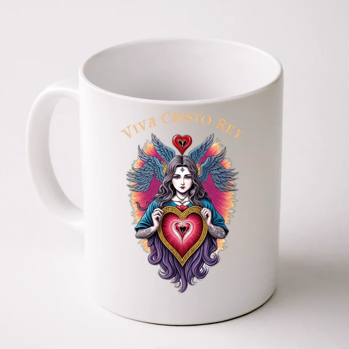 Viva Cristo Rey Sacred Heart Roman Catholic Front & Back Coffee Mug