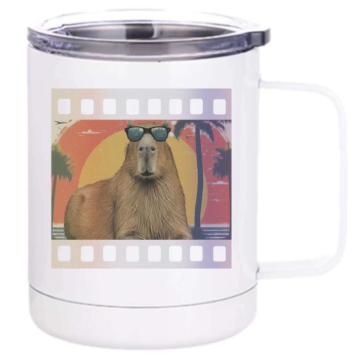 Vintage Capybara Retro Capybara Front & Back 12oz Stainless Steel Tumbler Cup