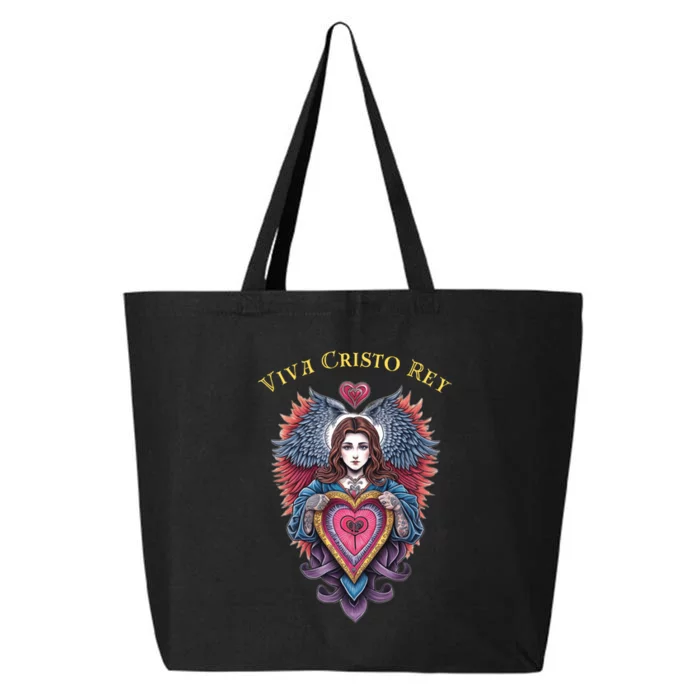 Viva Cristo Rey Sacred Heart Roman Catholic 25L Jumbo Tote