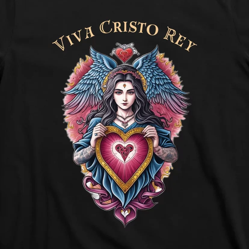 Viva Cristo Rey Sacred Heart Roman Catholic T-Shirt