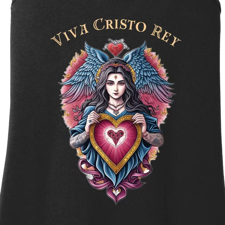 Viva Cristo Rey Sacred Heart Roman Catholic Ladies Essential Tank