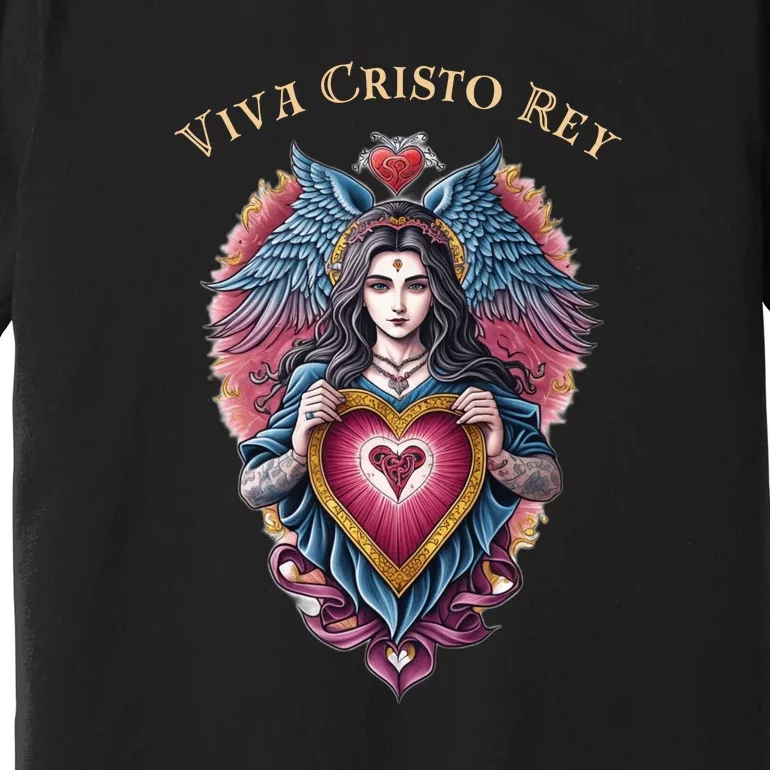 Viva Cristo Rey Sacred Heart Roman Catholic Premium T-Shirt