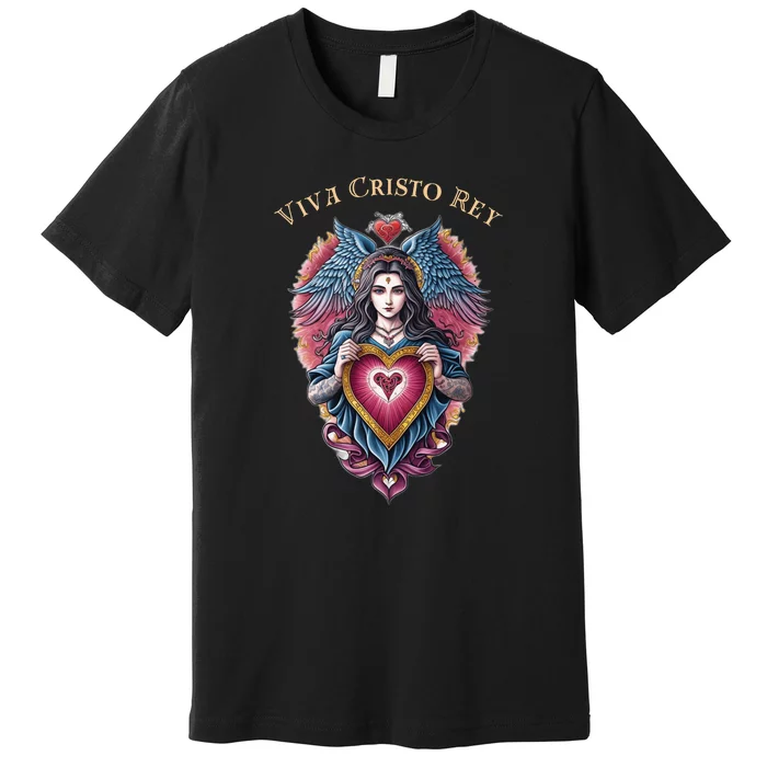 Viva Cristo Rey Sacred Heart Roman Catholic Premium T-Shirt