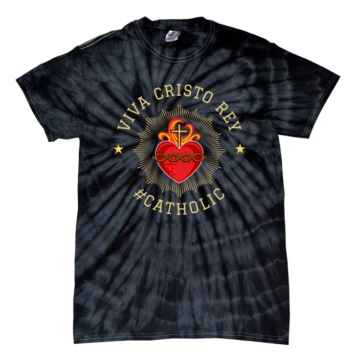 Viva Cristo Rey Roman Catholic Gift Tie-Dye T-Shirt