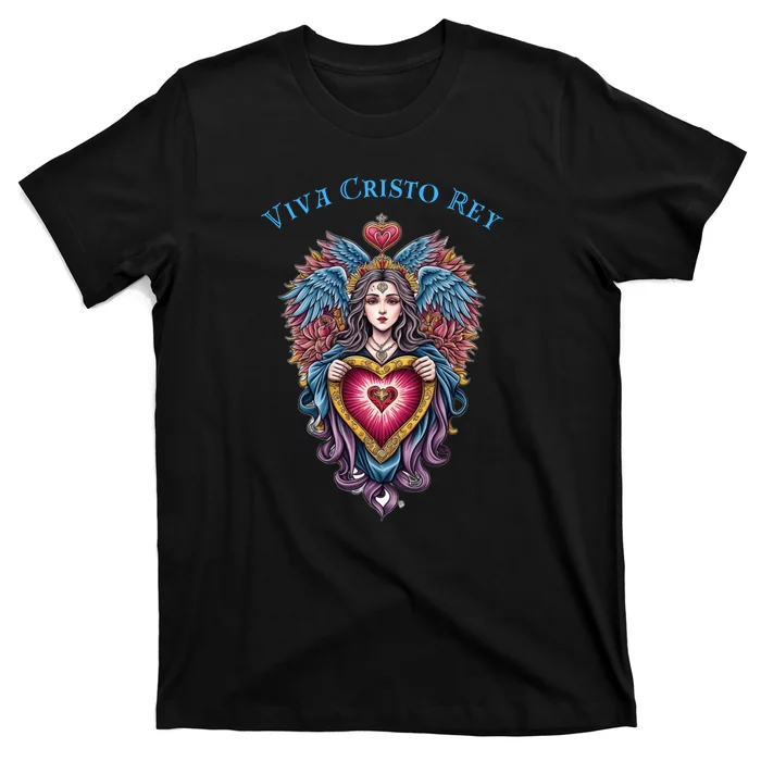 Viva Cristo Rey Sacred Heart Roman Catholic T-Shirt