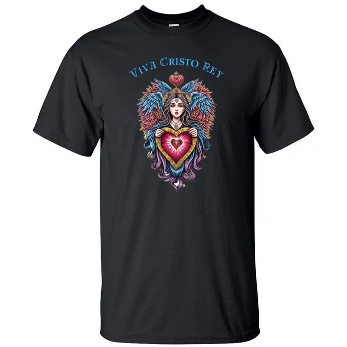 Viva Cristo Rey Sacred Heart Roman Catholic Tall T-Shirt