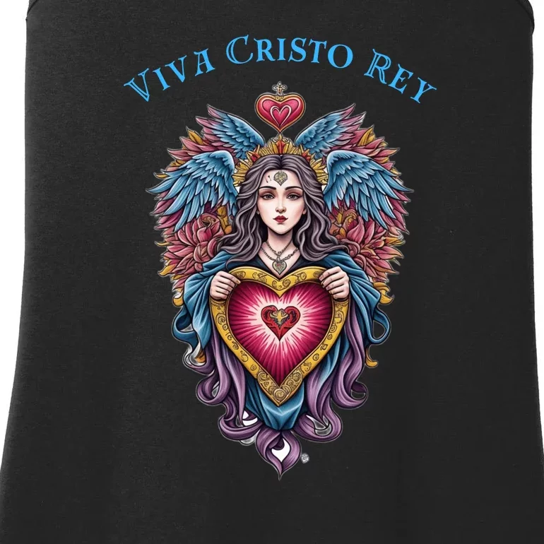 Viva Cristo Rey Sacred Heart Roman Catholic Ladies Essential Tank