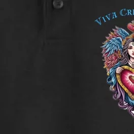 Viva Cristo Rey Sacred Heart Roman Catholic Dry Zone Grid Performance Polo