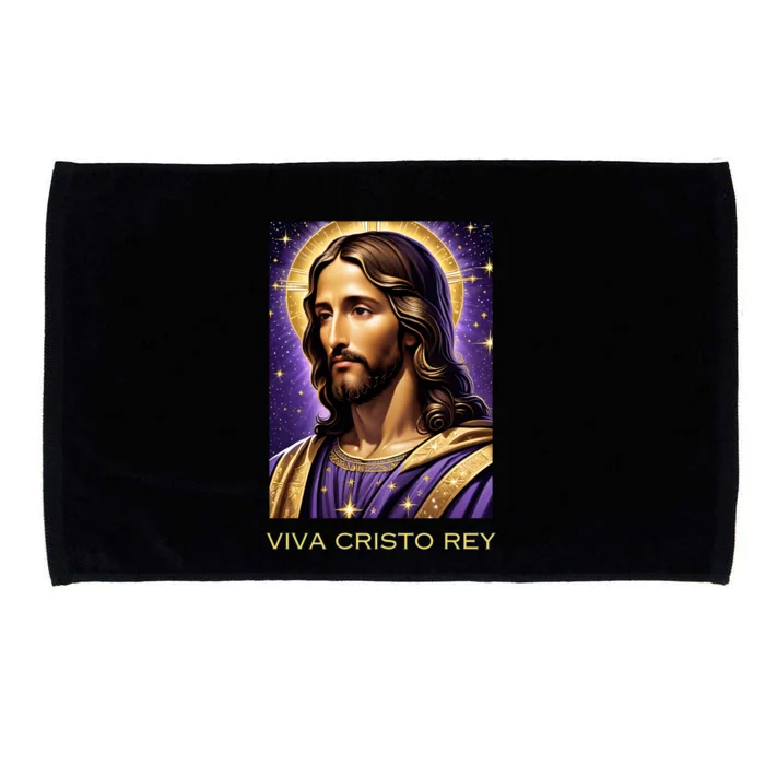 Viva Cristo Rey Catholic Jesus Christ The King Microfiber Hand Towel