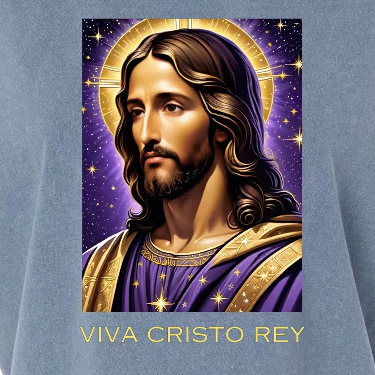 Viva Cristo Rey Catholic Jesus Christ The King Garment-Dyed Women's Muscle Tee