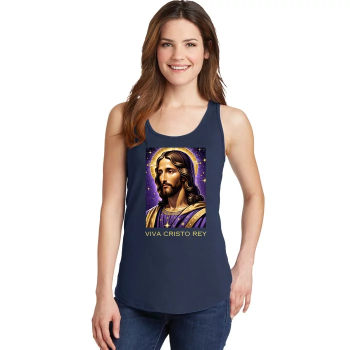 Viva Cristo Rey Catholic Jesus Christ The King Ladies Essential Tank