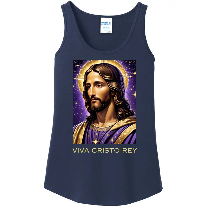 Viva Cristo Rey Catholic Jesus Christ The King Ladies Essential Tank