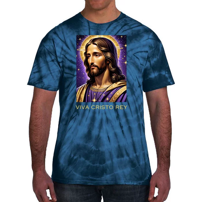 Viva Cristo Rey Catholic Jesus Christ The King Tie-Dye T-Shirt