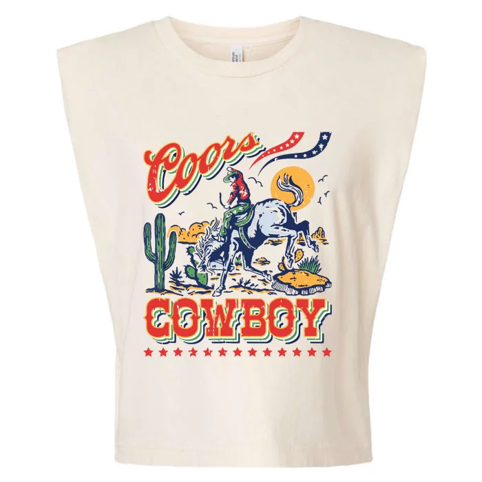 Vintage Cowhide Riding Cowboys Western Country Garment-Dyed Women's Muscle Tee