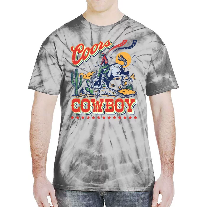 Vintage Cowhide Riding Cowboys Western Country Tie-Dye T-Shirt