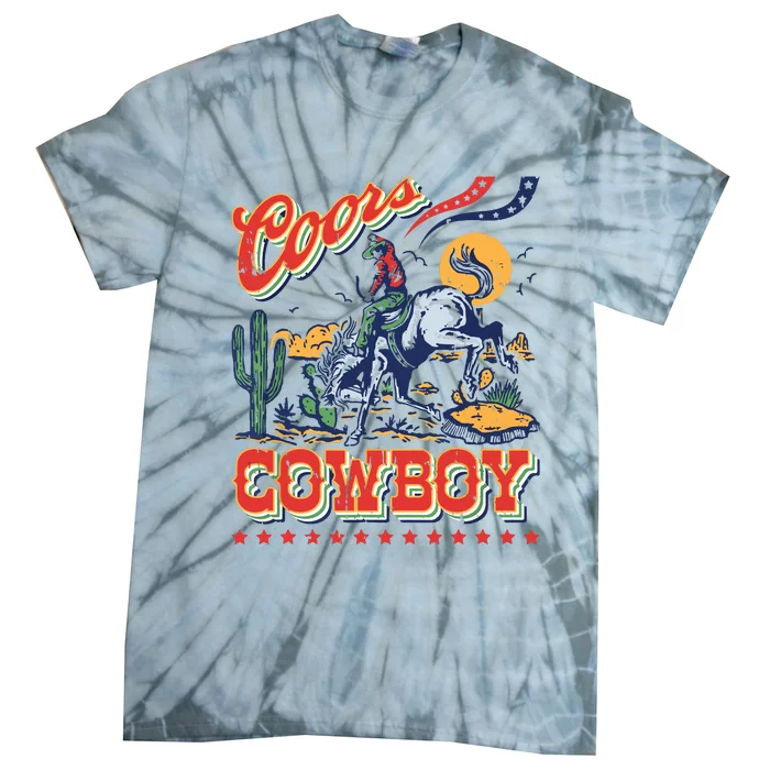 Vintage Cowhide Riding Cowboys Western Country Tie-Dye T-Shirt