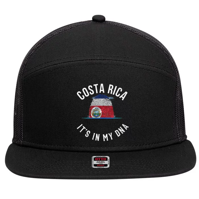 Vintage Costa Rica Flag It Is In My DNA Costa Rican Gift 7 Panel Mesh Trucker Snapback Hat