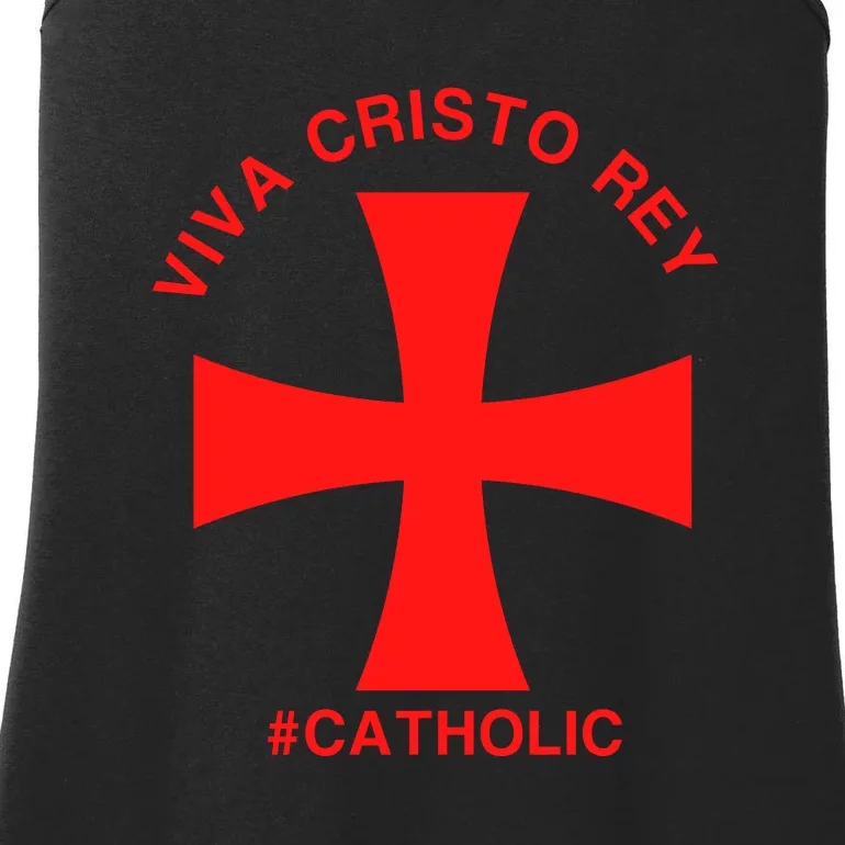 Viva Cristo Rey Catholic Cristeros Gift Ladies Essential Tank