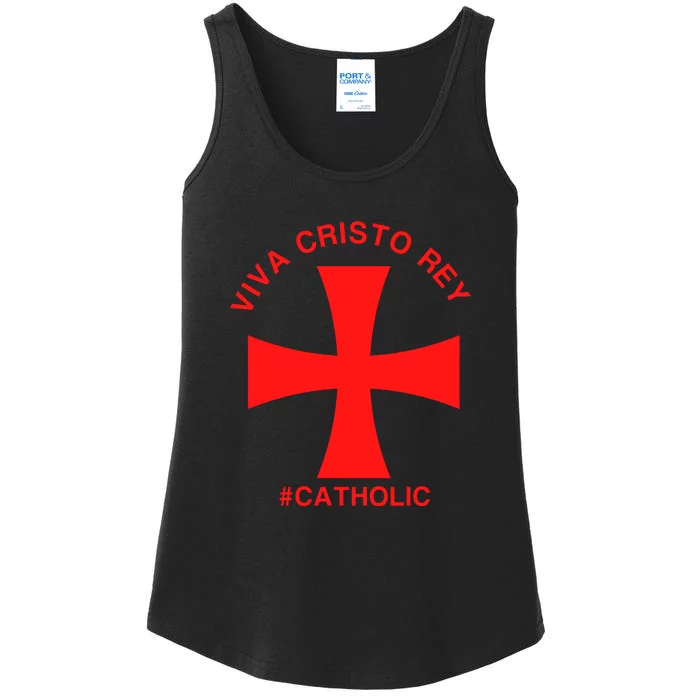 Viva Cristo Rey Catholic Cristeros Gift Ladies Essential Tank