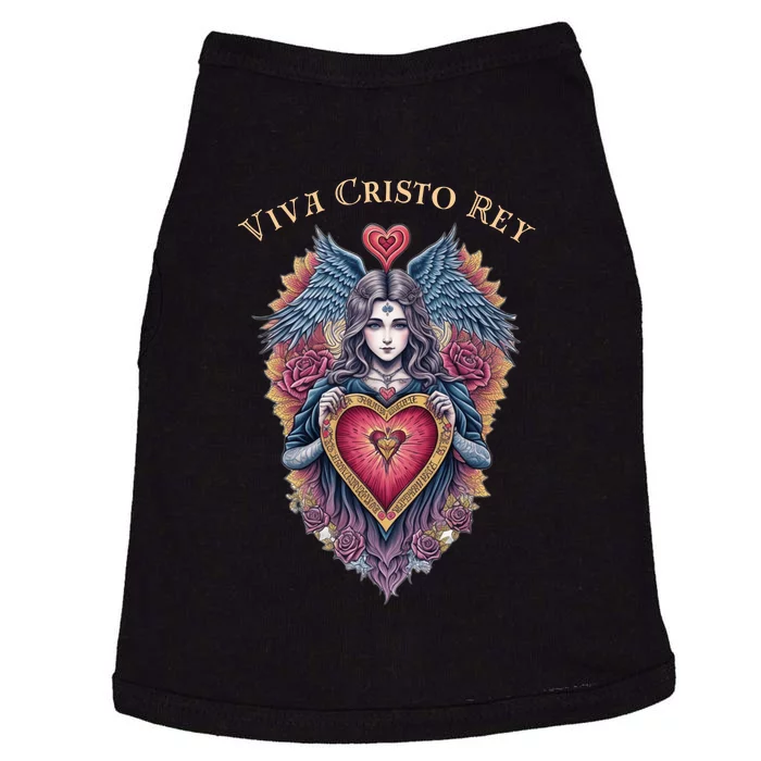 Viva Cristo Rey Sacred Heart Roman Catholic Doggie Tank