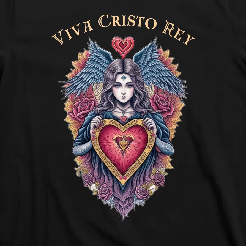 Viva Cristo Rey Sacred Heart Roman Catholic T-Shirt