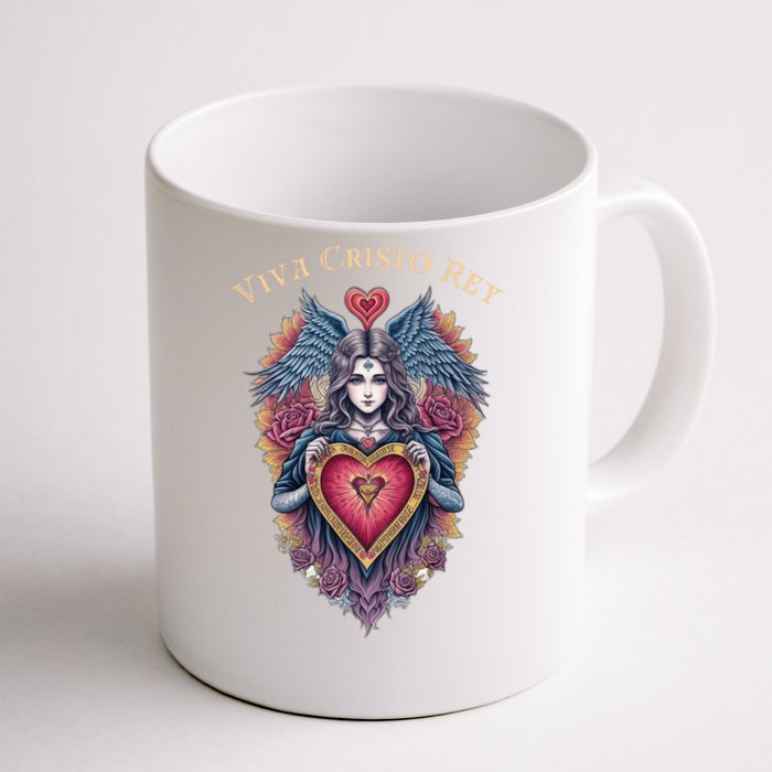 Viva Cristo Rey Sacred Heart Roman Catholic Front & Back Coffee Mug