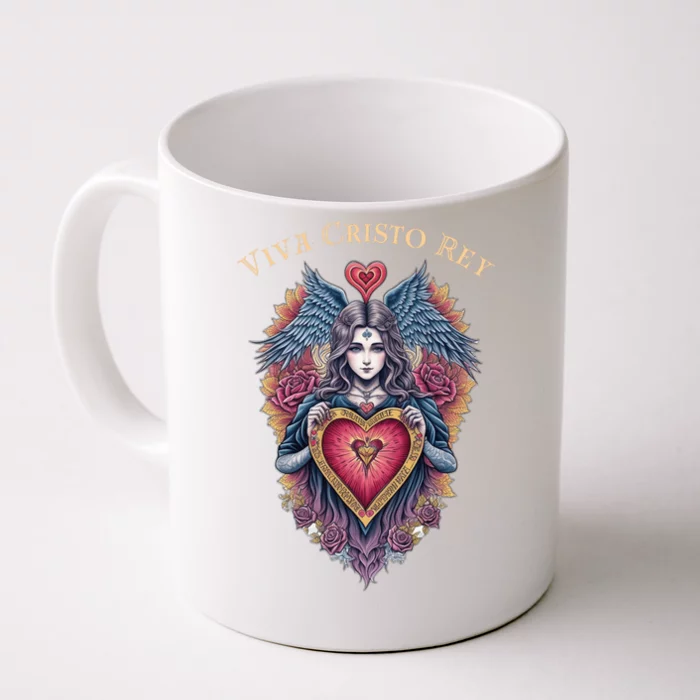 Viva Cristo Rey Sacred Heart Roman Catholic Front & Back Coffee Mug