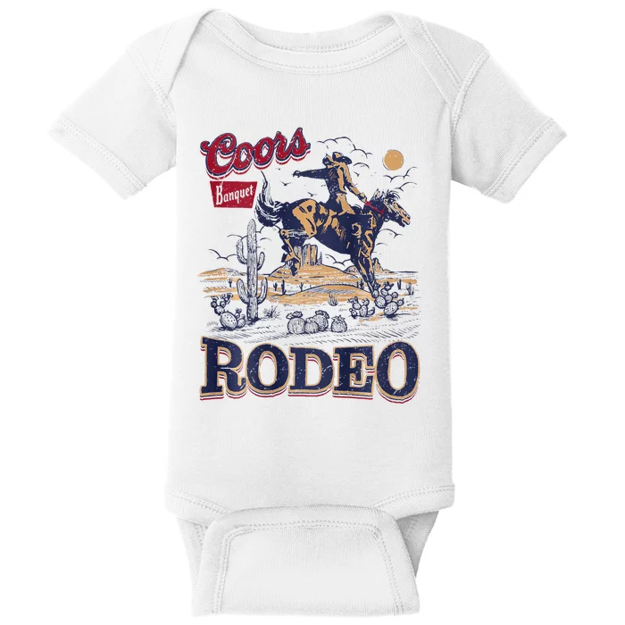 Vintage Cowhide Riding Cow Western Country Rodeo Baby Bodysuit