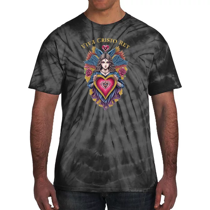 Viva Cristo Rey Sacred Heart Roman Catholic Tie-Dye T-Shirt