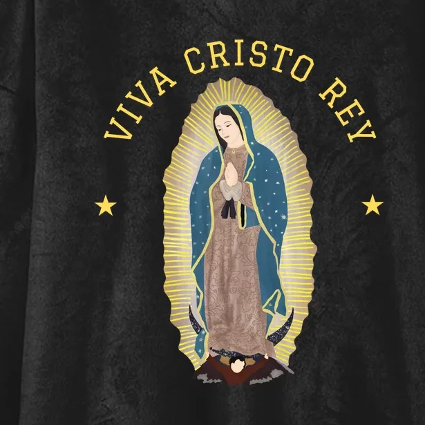 Viva Cristo Rey Our Lady Of Guadalupe Roman Catholic Gift Hooded Wearable Blanket