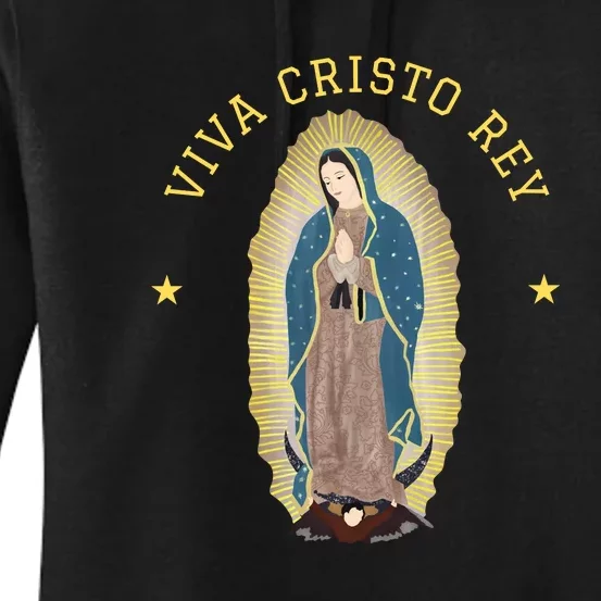 Viva Cristo Rey Our Lady Of Guadalupe Roman Catholic Gift Women's Pullover Hoodie